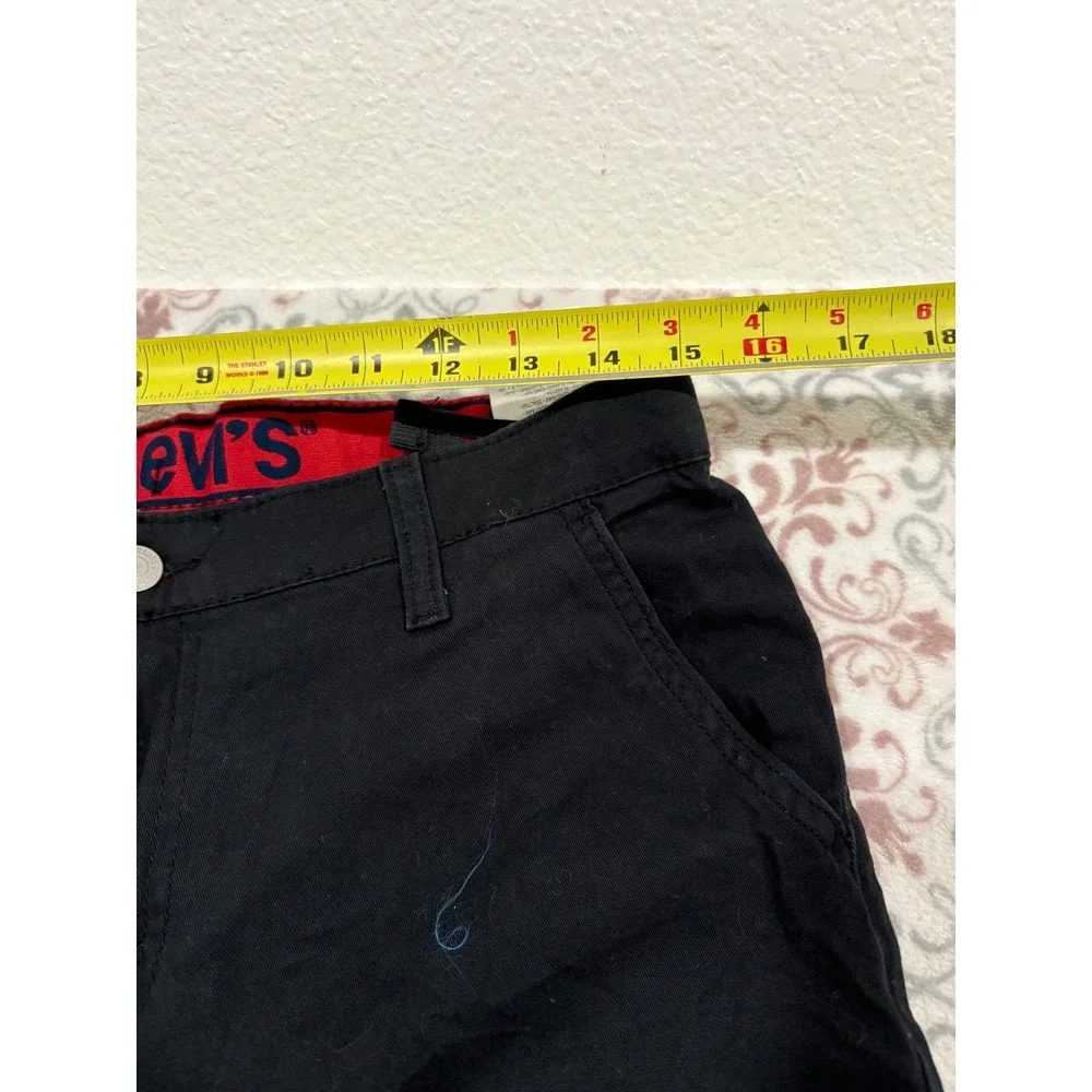 Levis 502 Regular Taper Pants Mens 30x32 Black Twill Chino Trousers